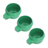 25Pcs Mini Bird Parrots Food Water Bowl Inlay Installation Round Green Parrots Small Food Water Bowl for Farms Home S - Low Angle