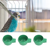 25Pcs Mini Bird Parrots Food Water Bowl Inlay Installation Round Green Parrots Small Food Water Bowl for Farms Home S