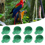 25Pcs Mini Bird Parrots Food Water Bowl Inlay Installation Round Green Parrots Small Food Water Bowl for Farms Home S