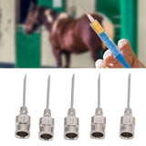 Poultry Injection Needles Stainless Steel Bovine Pig Injection Needle Cow Pig Injection Needle Accessories 9x15mm / 0.4x0.6in - Extra Image