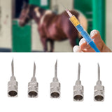 Poultry Injection Needles Stainless Steel Bovine Pig Injection Needle Cow Pig Injection Needle Accessories 12x15mm / 0.5x0.6in - Extra Image