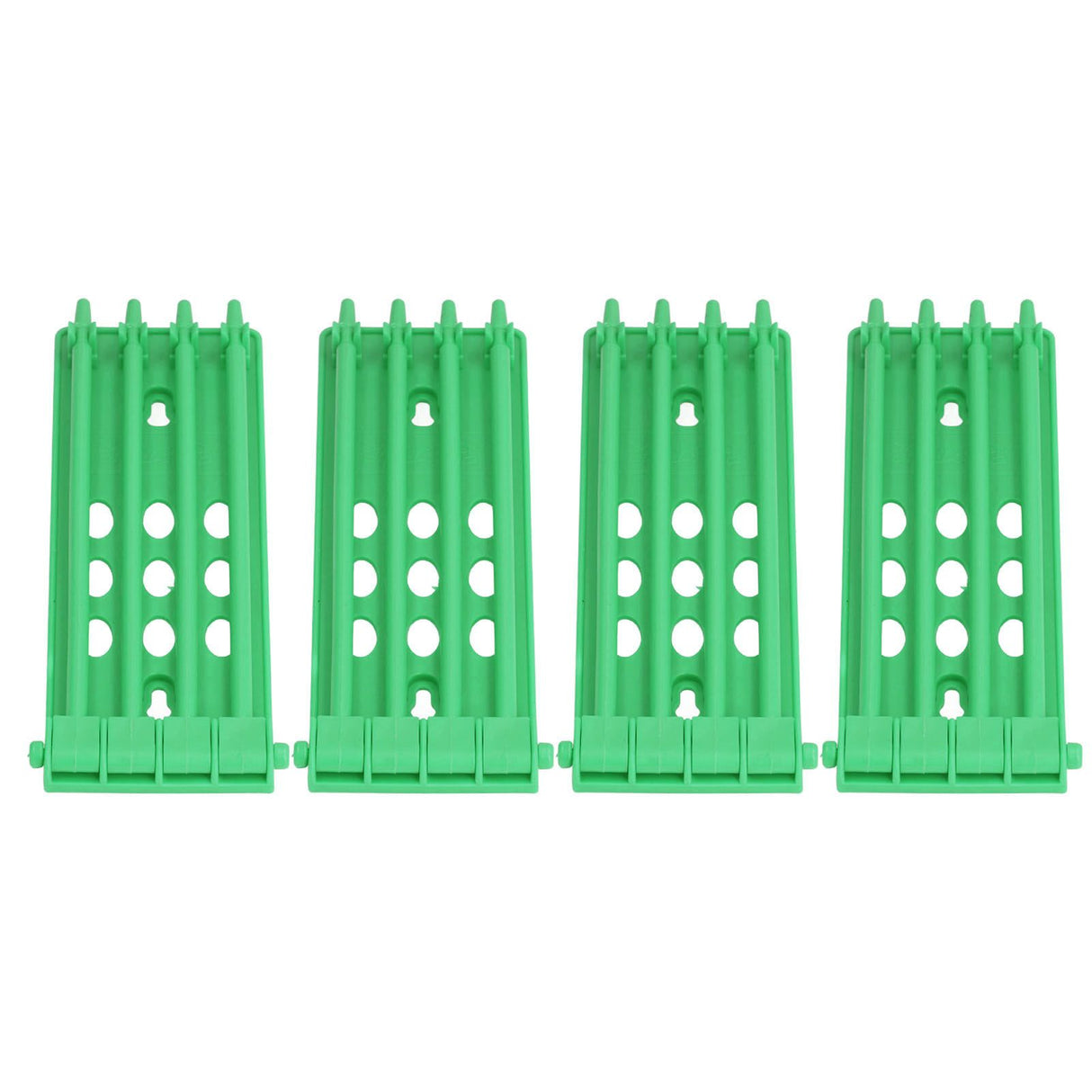 4Pcs Pigeon Leg Ring Stand 4 Column Design Large Capacity Wall Mounted Safe Durable Plastic Parrot Leg Ring Holder Green