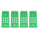 4Pcs Pigeon Leg Ring Stand 4 Column Design Large Capacity Wall Mounted Safe Durable Plastic Parrot Leg Ring Holder Green