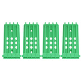 4Pcs Pigeon Leg Ring Stand 4 Column Design Large Capacity Wall Mounted Safe Durable Plastic Parrot Leg Ring Holder Green - Front View
