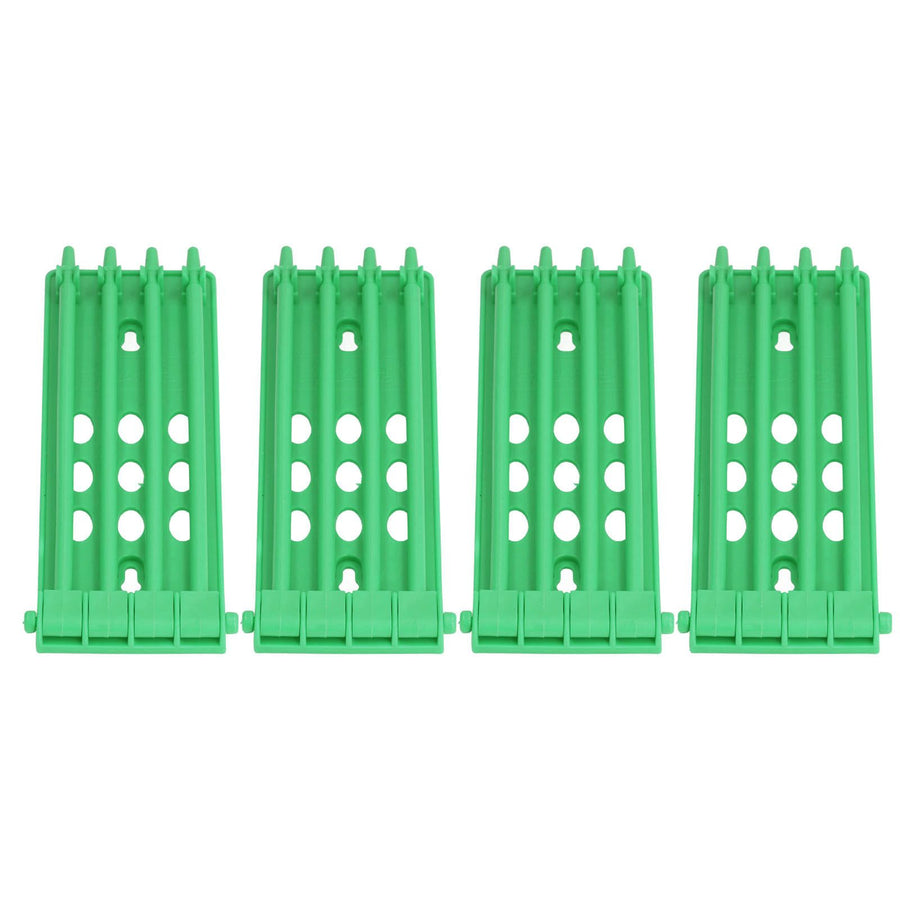 4Pcs Pigeon Leg Ring Stand 4 Column Design Large Capacity Wall Mounted Safe Durable Plastic Parrot Leg Ring Holder Green