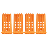 4Pcs Pigeon Leg Ring Stand 4 Column Design Large Capacity Wall Mounted Safe Durable Plastic Parrot Leg Ring Holder Yellow - Front View