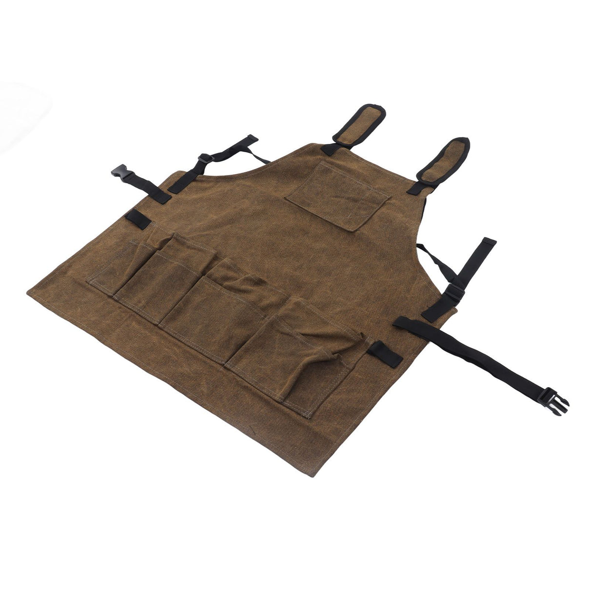 Woodworking Shop Apron Large Capacity Pocket Adjustment Shoulder Straps Waxed Apron for Carpentry Electrician