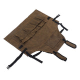 Woodworking Shop Apron Large Capacity Pocket Adjustment Shoulder Straps Waxed Apron for Carpentry Electrician - Rear View
