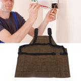 Woodworking Shop Apron Large Capacity Pocket Adjustment Shoulder Straps Waxed Apron for Carpentry Electrician