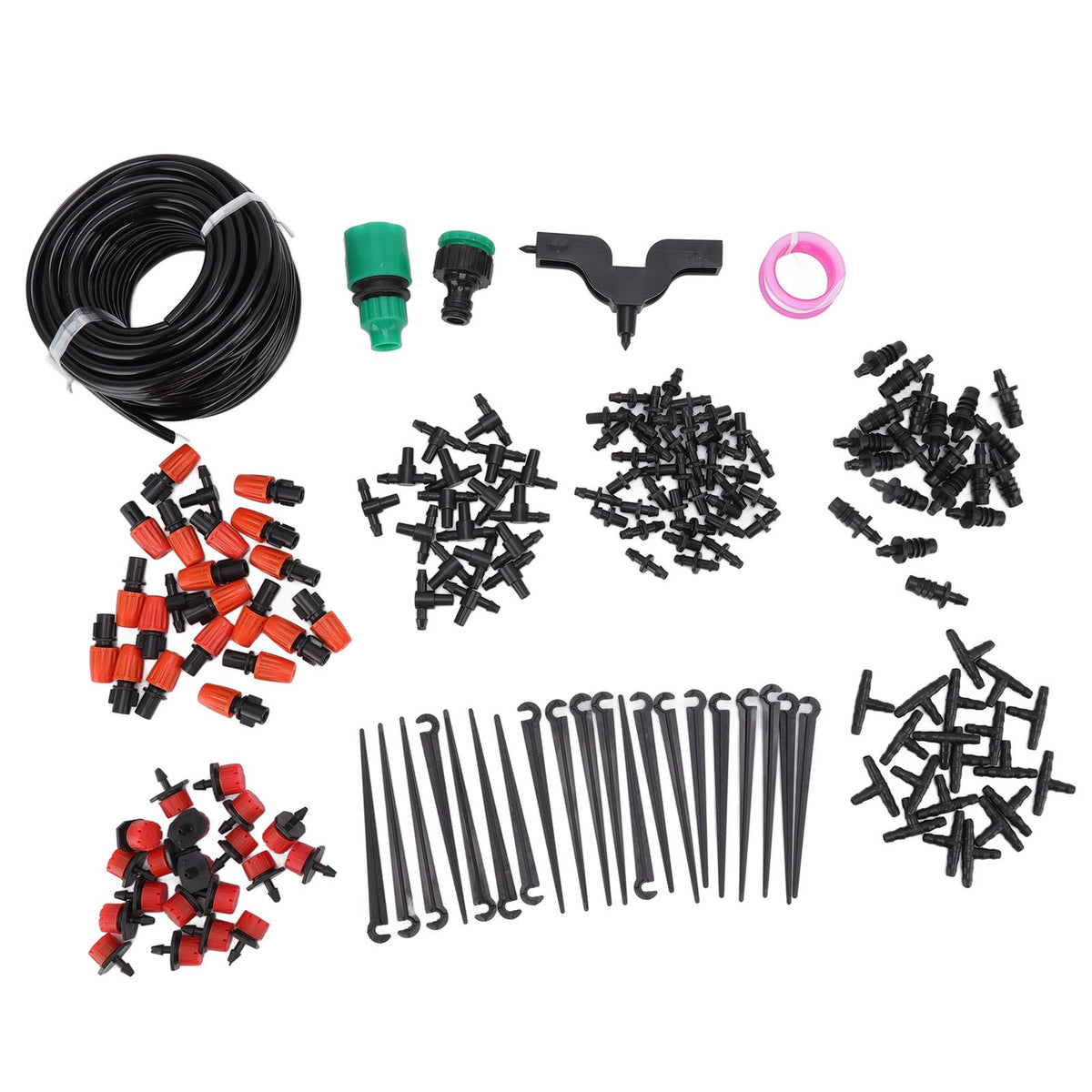 49.2ft Drip Irrigation Kit Adjustable Automatic Atomizing Watering System for Potted Plants Garden Greenhouse