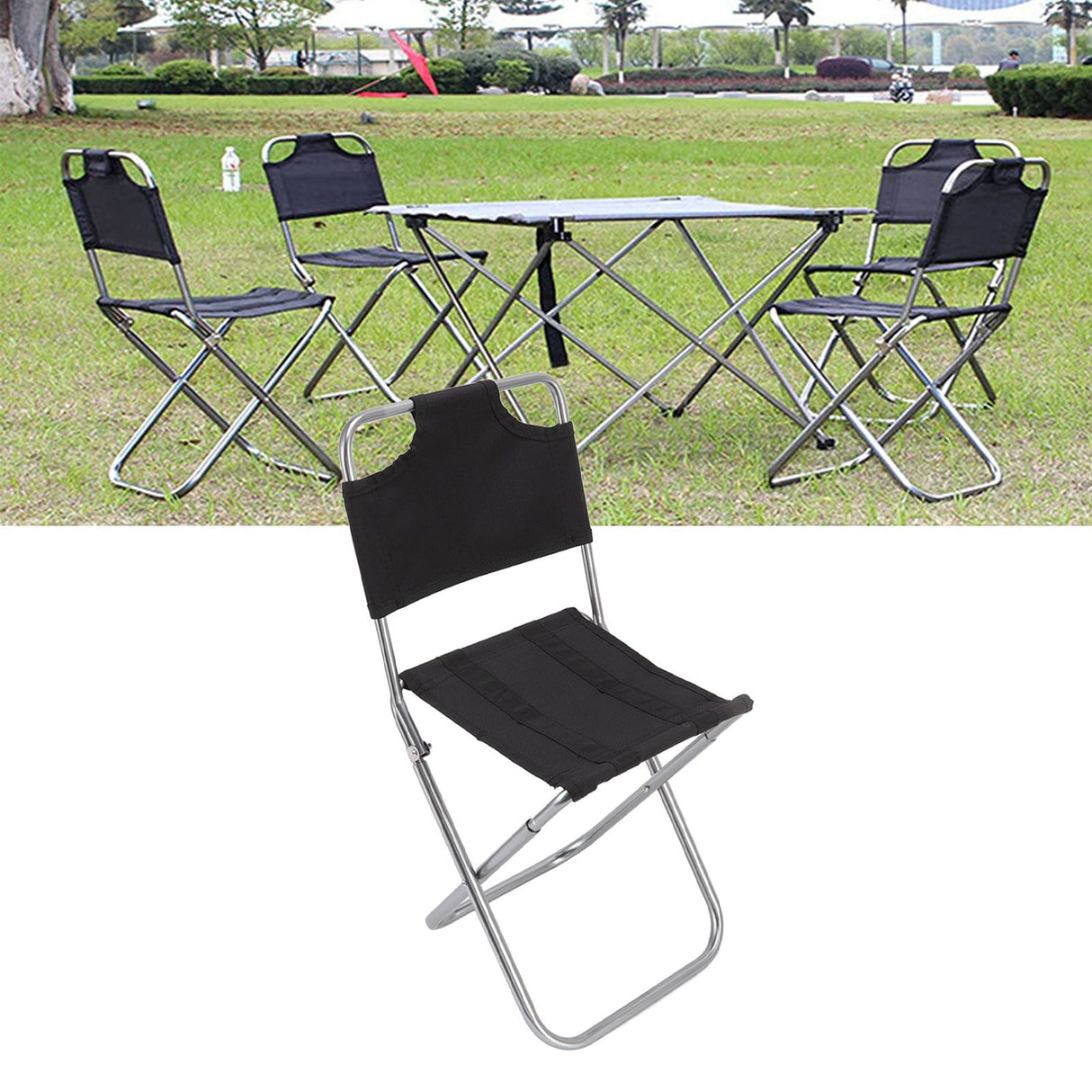 Folding Chair Breathable Fabric Portable Small Backrest Fishing Chair for Camping Barbecue Backpacking