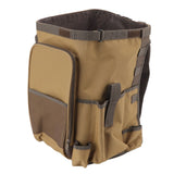 Bucket Organization Bag Round Shape Large Capacity Portable Handle Khaki Outdoor Bucket Tool Bag for Garden - Top-Down View