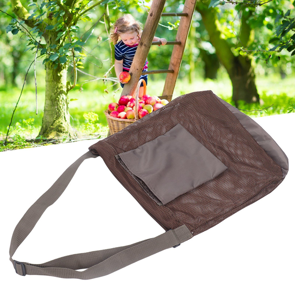 Orchard Fruit Picking Bag Mushroom Hunting Foraging Storage Pouch Large Capacity Foldable Shopping Bag