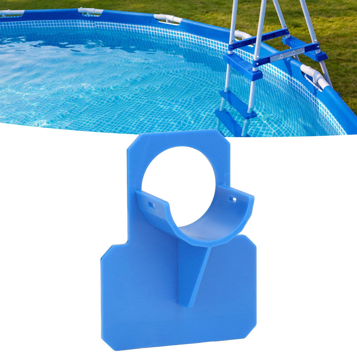 Swimming Pool Pipe Holders Above Ground Pool Hose Support Brackets with Cable Tie and Tape for Hot Tub Blue