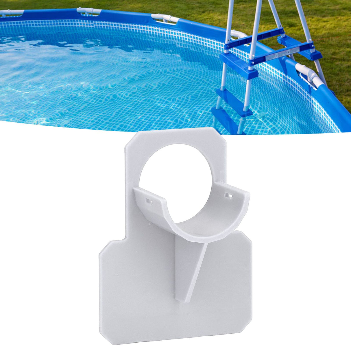 Swimming Pool Pipe Holders Above Ground Pool Hose Support Brackets with Cable Tie and Tape for Hot Tub Gray