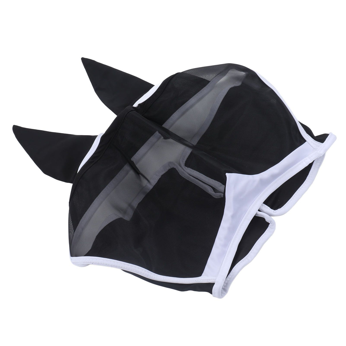 Horse Fly Mask Breathable Comfortable Soft Fine Mesh Design Horse Face Mask Horse Supplies with Ears Black