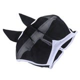 Horse Fly Mask Breathable Comfortable Soft Fine Mesh Design Horse Face Mask Horse Supplies with Ears Black