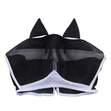 Horse Fly Mask Breathable Comfortable Soft Fine Mesh Design Horse Face Mask Horse Supplies with Ears Black - Low Angle