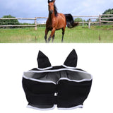 Horse Fly Mask Breathable Comfortable Soft Fine Mesh Design Horse Face Mask Horse Supplies with Ears Black - Extra Image
