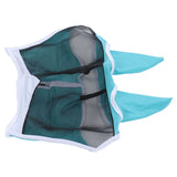 Horse Fly Mask Breathable Comfortable Soft Fine Mesh Design Horse Face Mask Horse Supplies with Ears Blue - Rear View