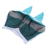 Horse Fly Mask Breathable Comfortable Soft Fine Mesh Design Horse Face Mask Horse Supplies with Ears Blue - Extra Image