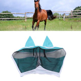 Horse Fly Mask Breathable Comfortable Soft Fine Mesh Design Horse Face Mask Horse Supplies with Ears Blue - Extra Image