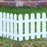 White Edgings Garden Picket Fence Ornamental Grass Lawn Flowerbeds Plant Borders for Indoor and Outdoor Villas 50×20cm / 19.7x7.9in - Side View