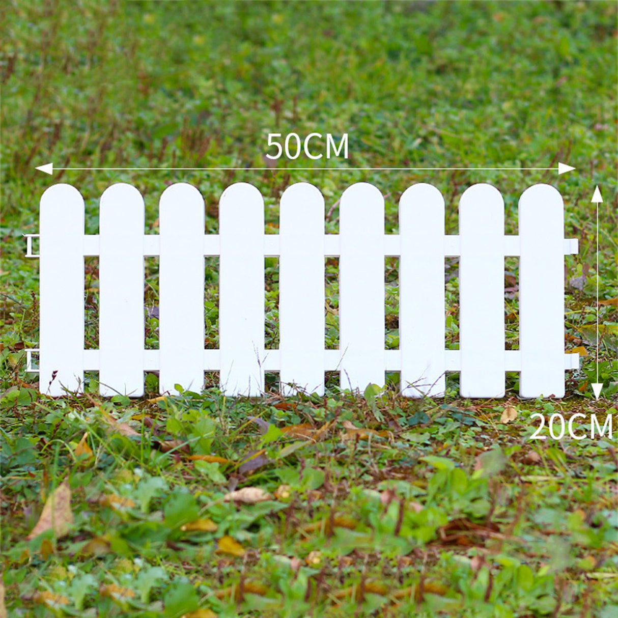 White Edgings Garden Picket Fence Ornamental Grass Lawn Flowerbeds Plant Borders for Indoor and Outdoor Villas 50×20cm / 19.7x7.9in