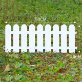 White Edgings Garden Picket Fence Ornamental Grass Lawn Flowerbeds Plant Borders for Indoor and Outdoor Villas 50×20cm / 19.7x7.9in - 45-Degree Angle