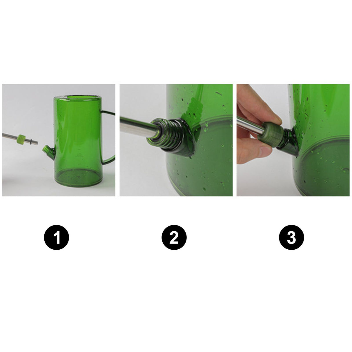 1L Watering Can PP Fully Transparent Indoor Plants Watering Can with Long Spout for Garden Emeralds