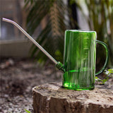1L Watering Can PP Fully Transparent Indoor Plants Watering Can with Long Spout for Garden Emeralds - Low Angle