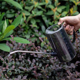 1L Watering Can PP Fully Transparent Indoor Plants Watering Can with Long Spout for Garden Starry Gray
