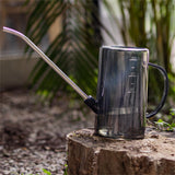 1L Watering Can PP Fully Transparent Indoor Plants Watering Can with Long Spout for Garden Starry Gray