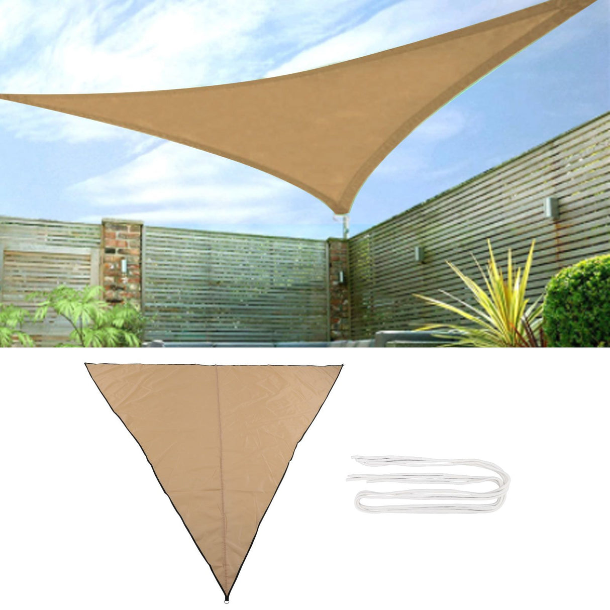 Sun Shade Sails UV Resistant Foldable Portable Easy To Maintain Swimming Pool Sun Sail for Outdoor Gardens 3 Corners