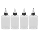 4 Pcs Seasoning Bottle 100ML Portable Sealed Reusable Dispensing Oil Bottle Seasoning Bottle for Outdoor BBQ Camping - 45-Degree Angle