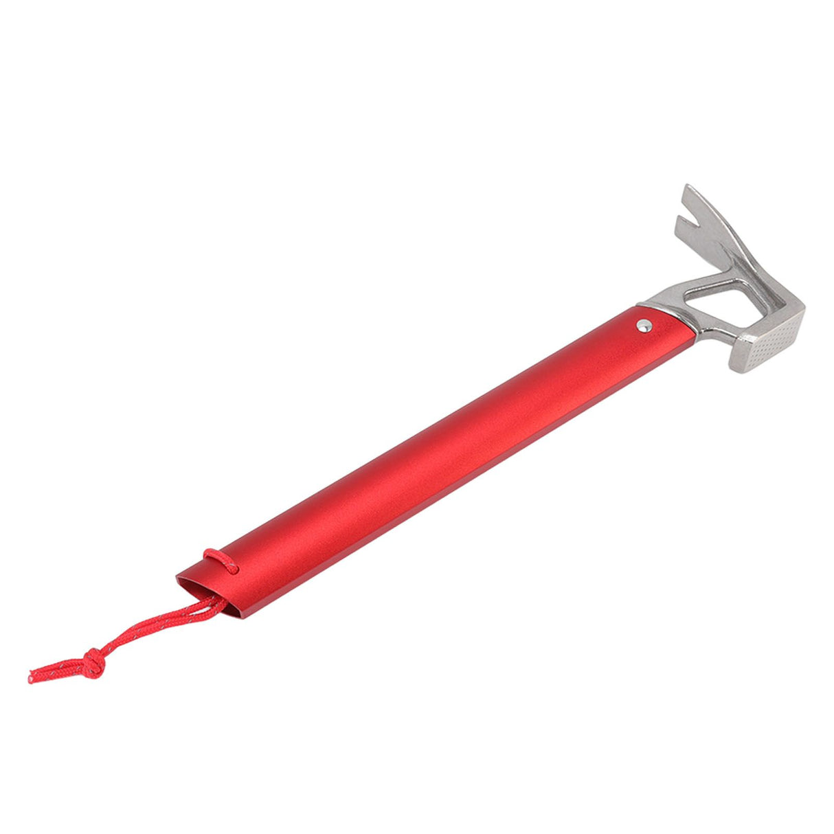 Camping Hammer Stainless Steel Ox Horn Head Aluminum Handle Large Resistance Tent Stake Hammer for Camping Outdoor Red