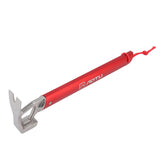 Camping Hammer Stainless Steel Ox Horn Head Aluminum Handle Large Resistance Tent Stake Hammer for Camping Outdoor Red - Top-Down View