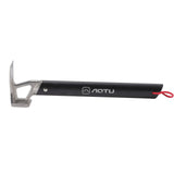 Camping Hammer Stainless Steel Ox Horn Head Aluminum Handle Large Resistance Tent Stake Hammer for Camping Outdoor Black