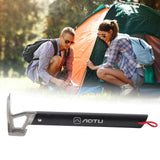 Camping Hammer Stainless Steel Ox Horn Head Aluminum Handle Large Resistance Tent Stake Hammer for Camping Outdoor Black