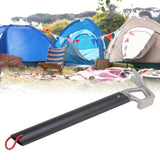 Camping Hammer Stainless Steel Ox Horn Head Aluminum Handle Large Resistance Tent Stake Hammer for Camping Outdoor Black