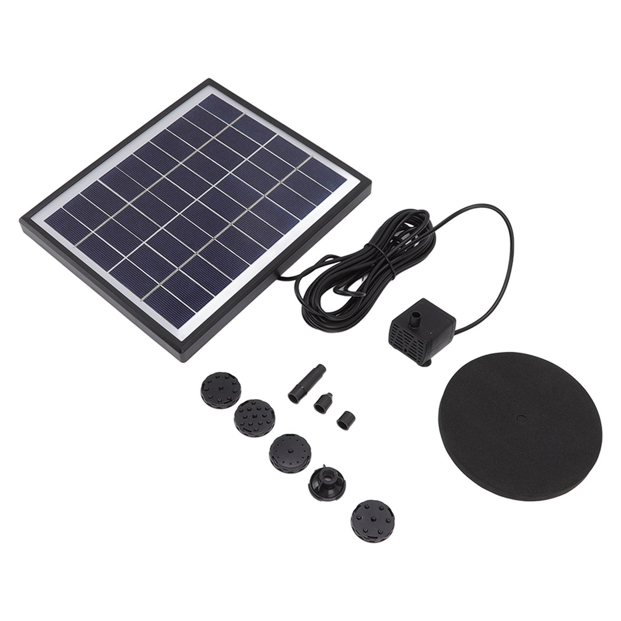 Solar Fountain Pump 5.0W Prevent Clogging Portable Easy to Clean Solar Water Pump Floating Fountain for Outdoor 12V