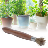 Steel Wire Brush Wearable Rust Proof Wood Handle Professional Bonsai Cleaning Tool for Potted Plants
