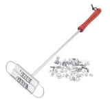 BBQ Branding Iron English Letters Stainless Steel Steak Branding Iron with Wooden Handle for Grilling - 45-Degree Angle