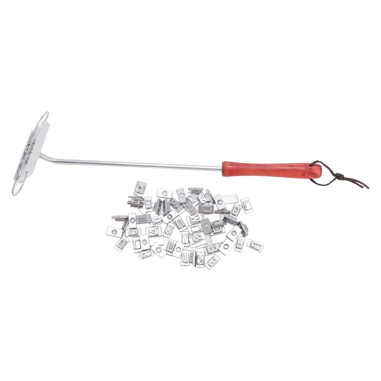 BBQ Branding Iron English Letters Stainless Steel Steak Branding Iron with Wooden Handle for Grilling