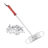 BBQ Branding Iron English Letters Stainless Steel Steak Branding Iron with Wooden Handle for Grilling