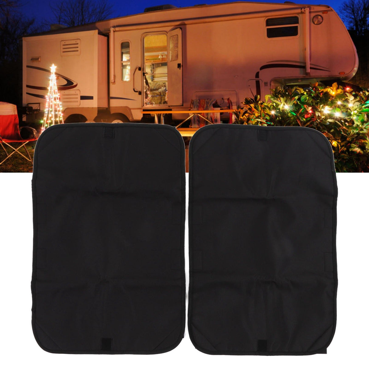 2pcs RV Door Window Cover Shade UV Block Double Layer Composite Fabric RV Door Shade Cover RV Accessories