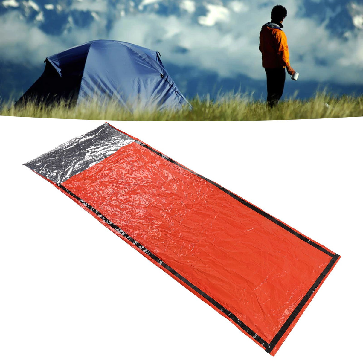 Sleeping Bag Emergency Sleeping Bag PE Aluminum Film Outdoor Survival Mummy Bag for Camping Traveling