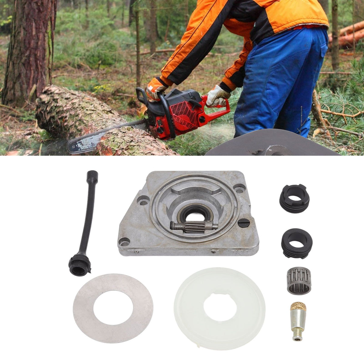Oil Pump Worm Gear Washer Kit Compatible for HUSQVARNA 61 66 266 268 266XP 268XP 272XP