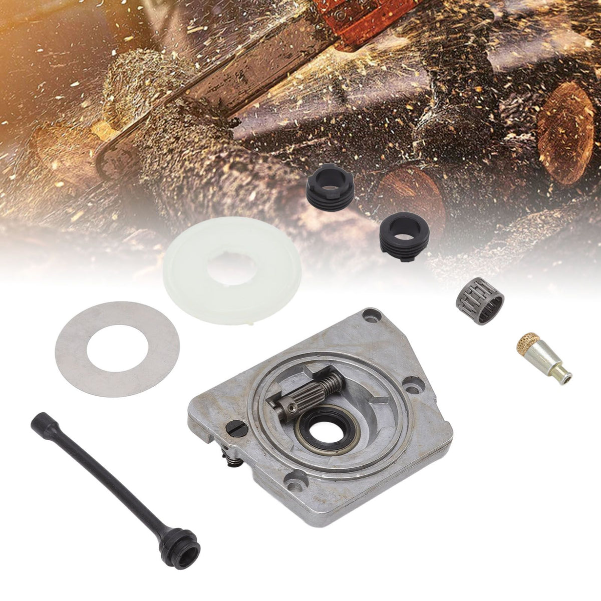 Oil Pump Worm Gear Washer Kit Compatible for HUSQVARNA 61 66 266 268 266XP 268XP 272XP