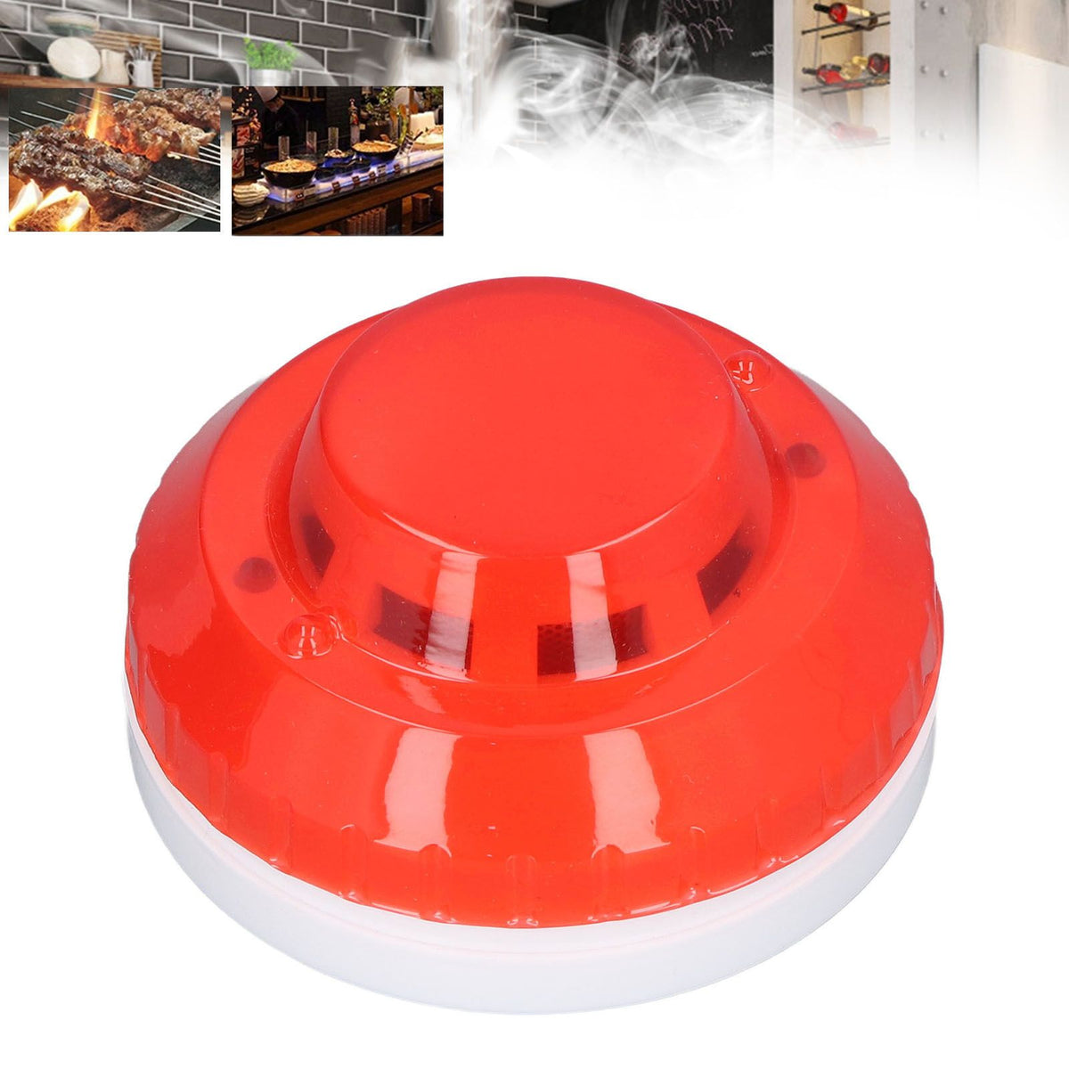 Smoke Detector Photoelectric Prevent Interference Small Wired Fire Alarm for Home Hotel Factory DC 12‑24V